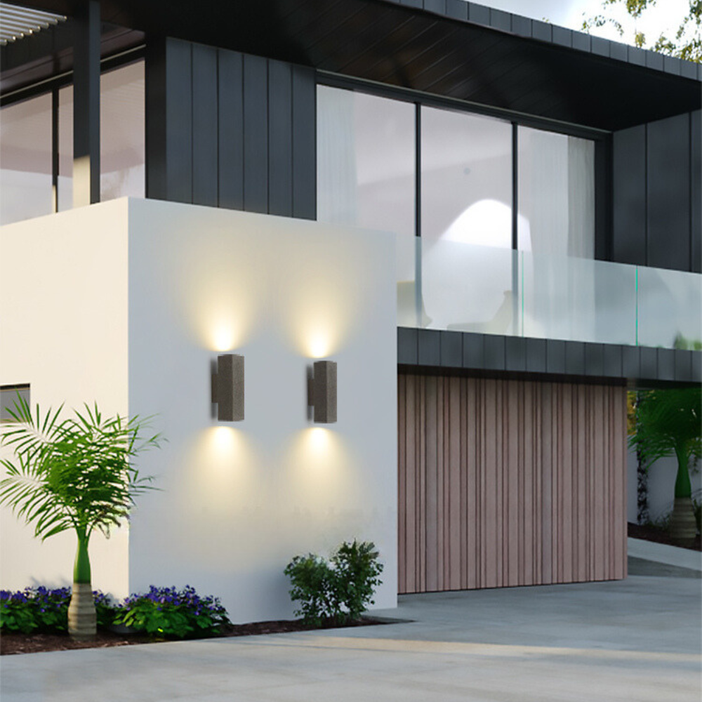 White Finish Minimalist Square Outdoor Wall Light Cement