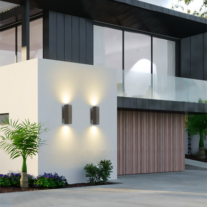White Finish Minimalist Square Outdoor Wall Light Cement