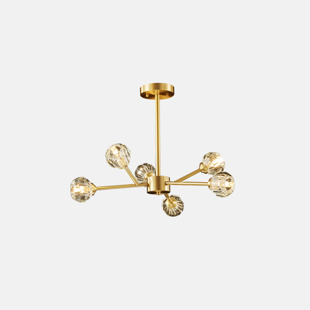 Crystal Shade Gold Metal Pendant Light