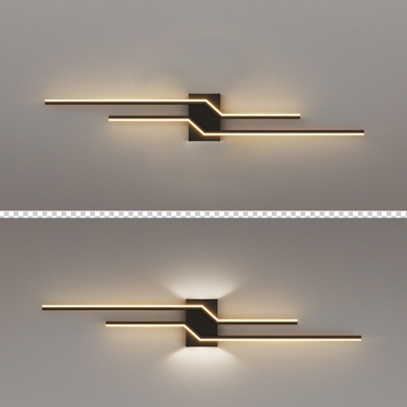 Three Colour Change Dimmable Minimalist Linear Metal Vanity Wall Light