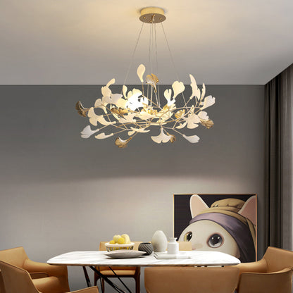 Pendant Light With Warm Illumination Ginkgo Leaf