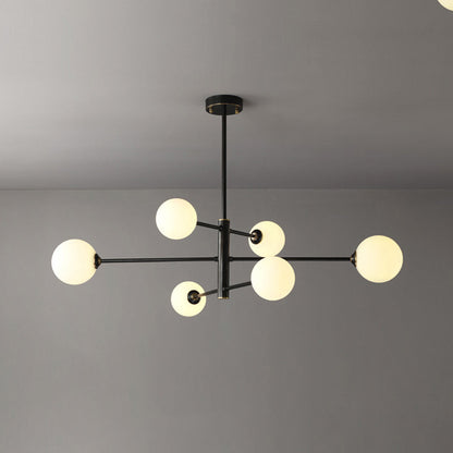 Pendant Light in Modern Copper and Black Glass Shade