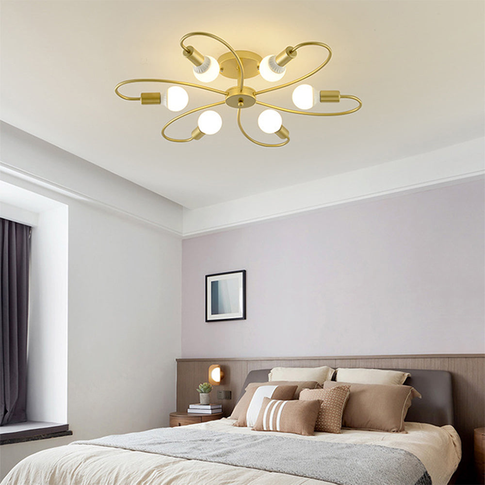 Metal Black Gold Glass Bubbles Flush Mount Ceiling Light Aurelia