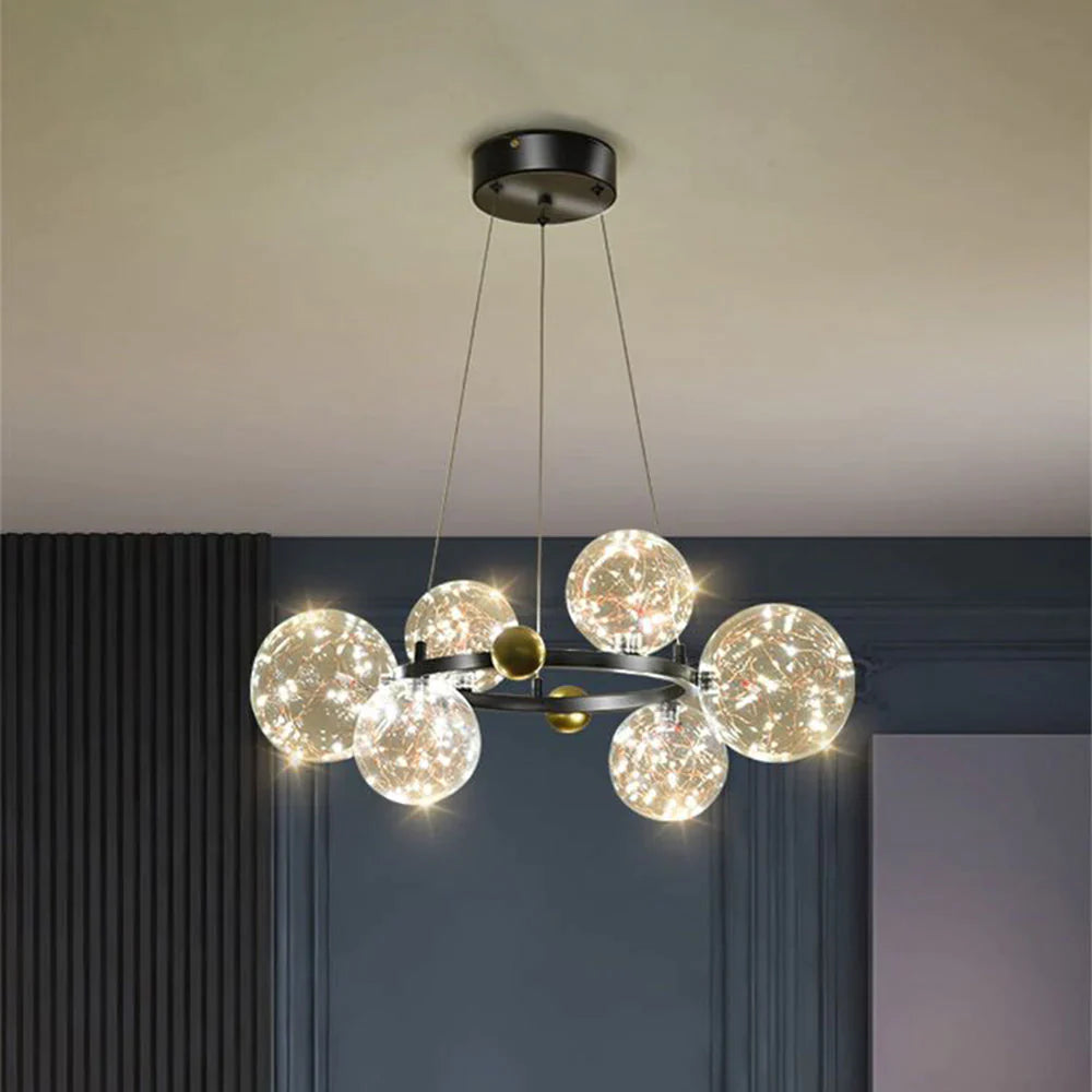 Warm Glow Glass Art Deco Pendant Light