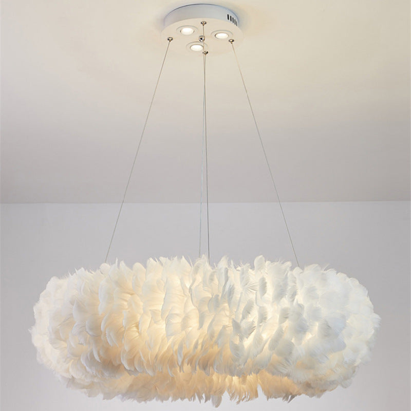 Led Even Lighting Pendant Light With Feather