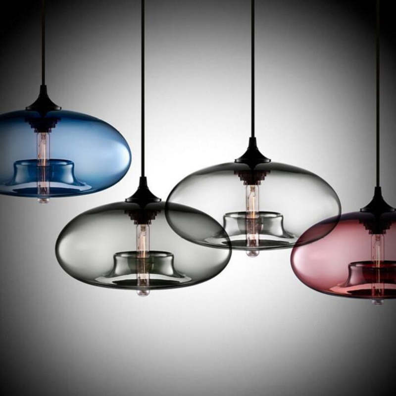 Warm Ambient Glow Bread Shaped Glass Pendant Light