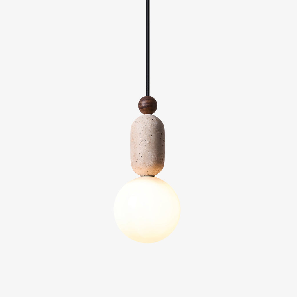 Ambient Warm Glow Pendant Light With Travertine