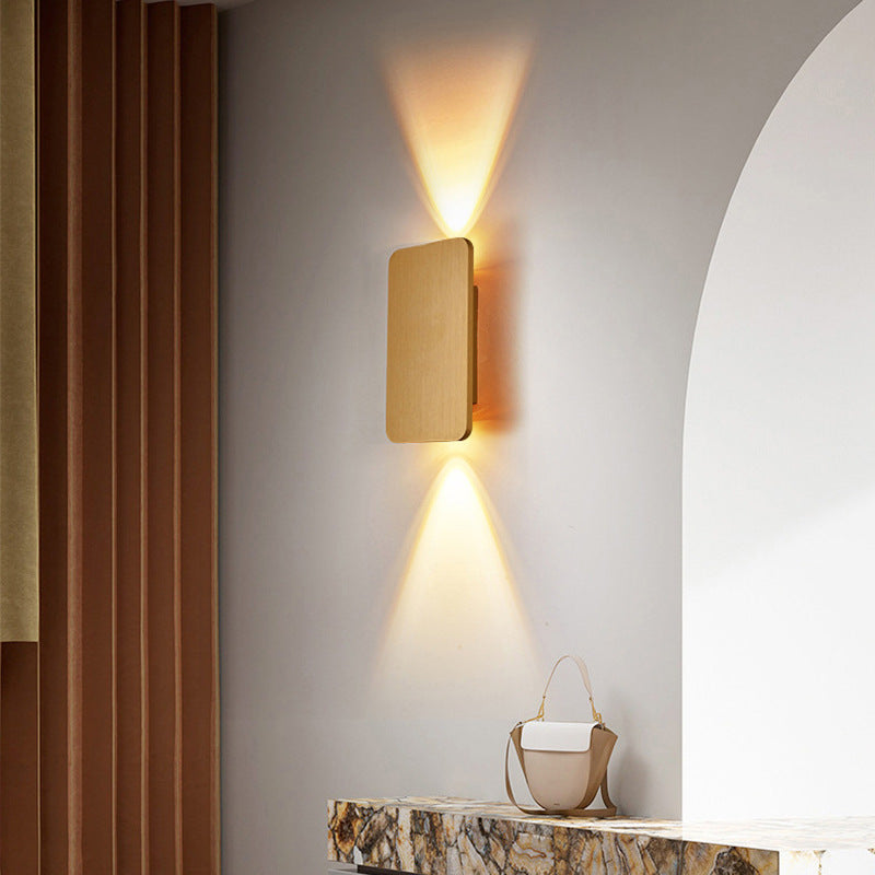 Metal Finishes Wall Light Contemporary Rectangular