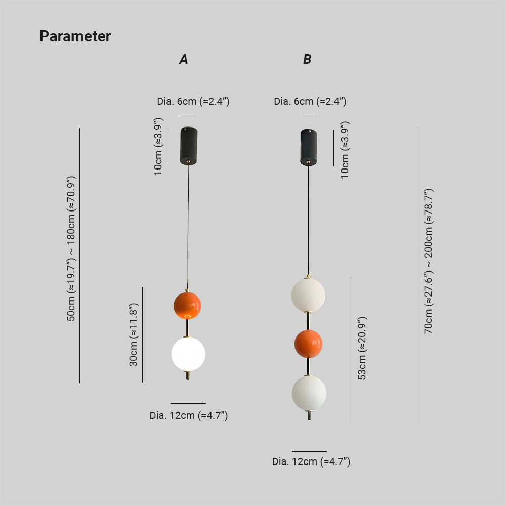 Pendant Light for Warm Ambience in Red Metal LED