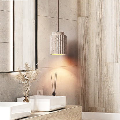 Warm Glow Travertine Ceiling Pendant Light
