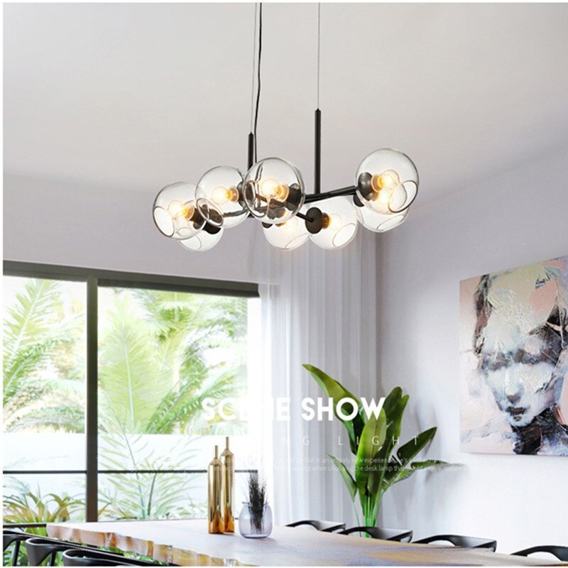 Pendant Light with Glass Globe for Ambient Living Room Ambiance