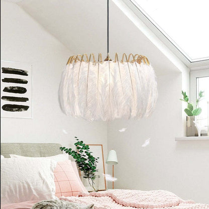Warm Ambience And Luxurious Soft Glow Elegant Feather Pendant Light