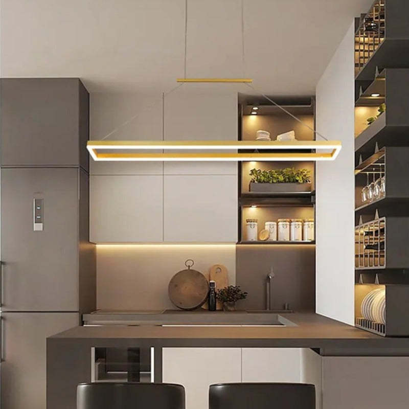 Ambient Glow Modern Rectangular Pendant Light