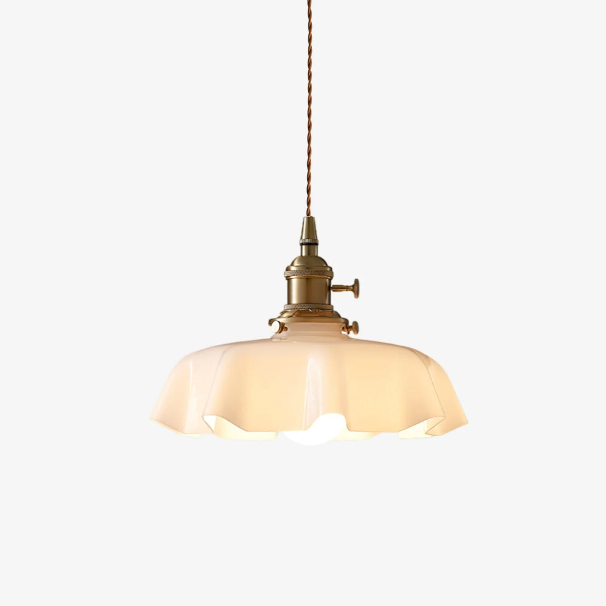 Pendant Pleated Ivory Lamp Farmhouse Charm With