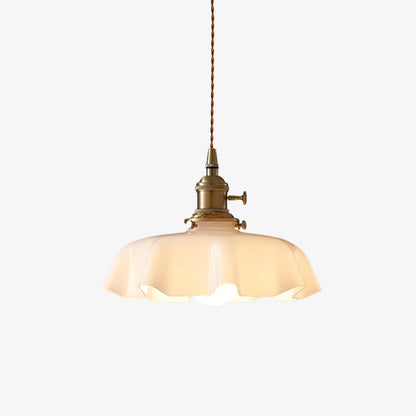 Pendant Pleated Ivory Lamp Farmhouse Charm With
