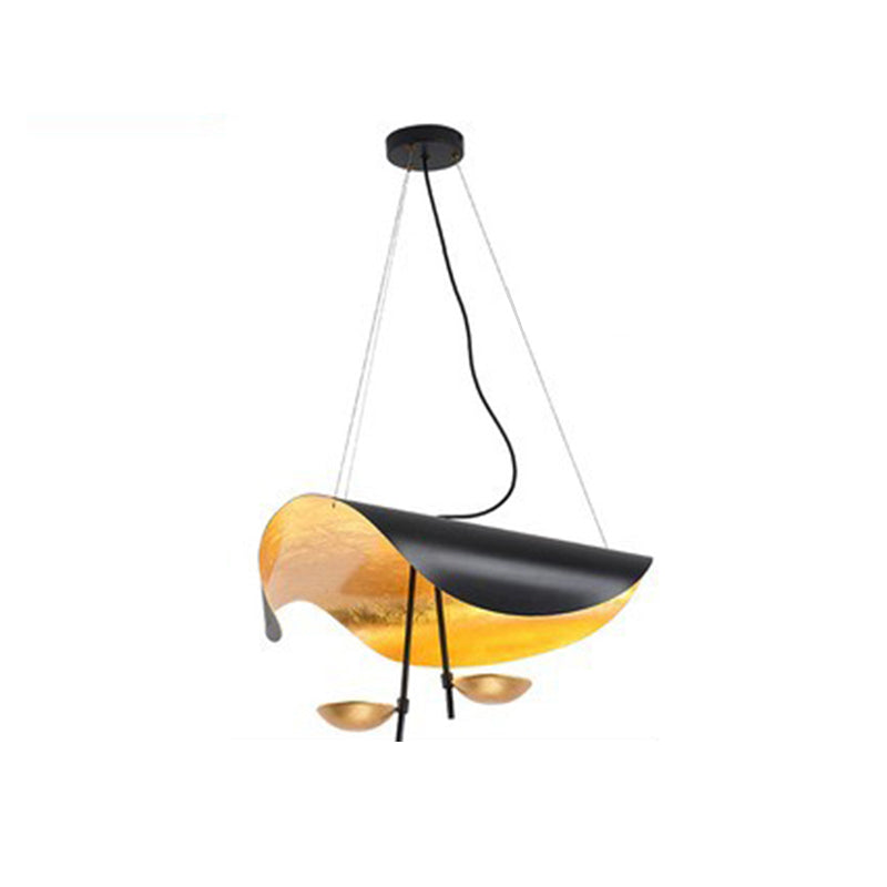 Warm Glow Pendant Light With Gold Foil