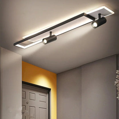 Matte Black Double Panel Adjustable Ceiling Spotlight
