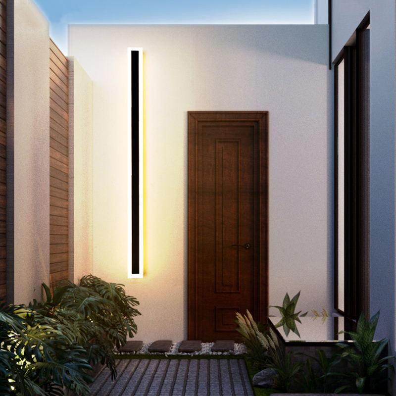 LED Matte Black Finish Linear Outdoor Wall Light