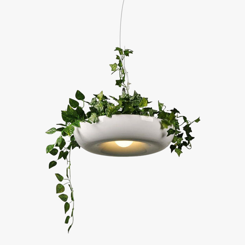 Warm Glow Lacquered Metal Round Pendant Light