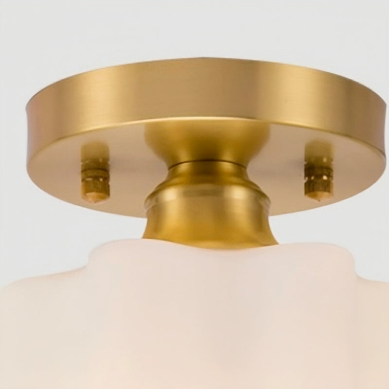 Retro Brass Flush Mount Ceiling Light For Living Dining Bedroom