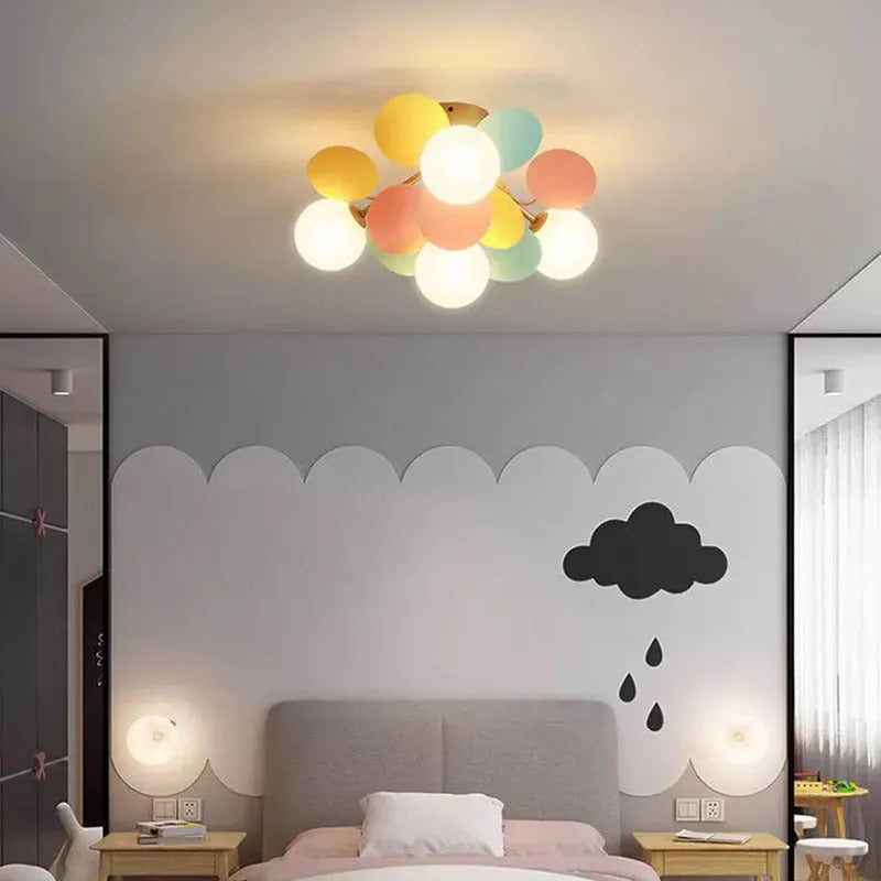 Colourful Contemporary Ceiling Light Acrylic Bubble Cluster