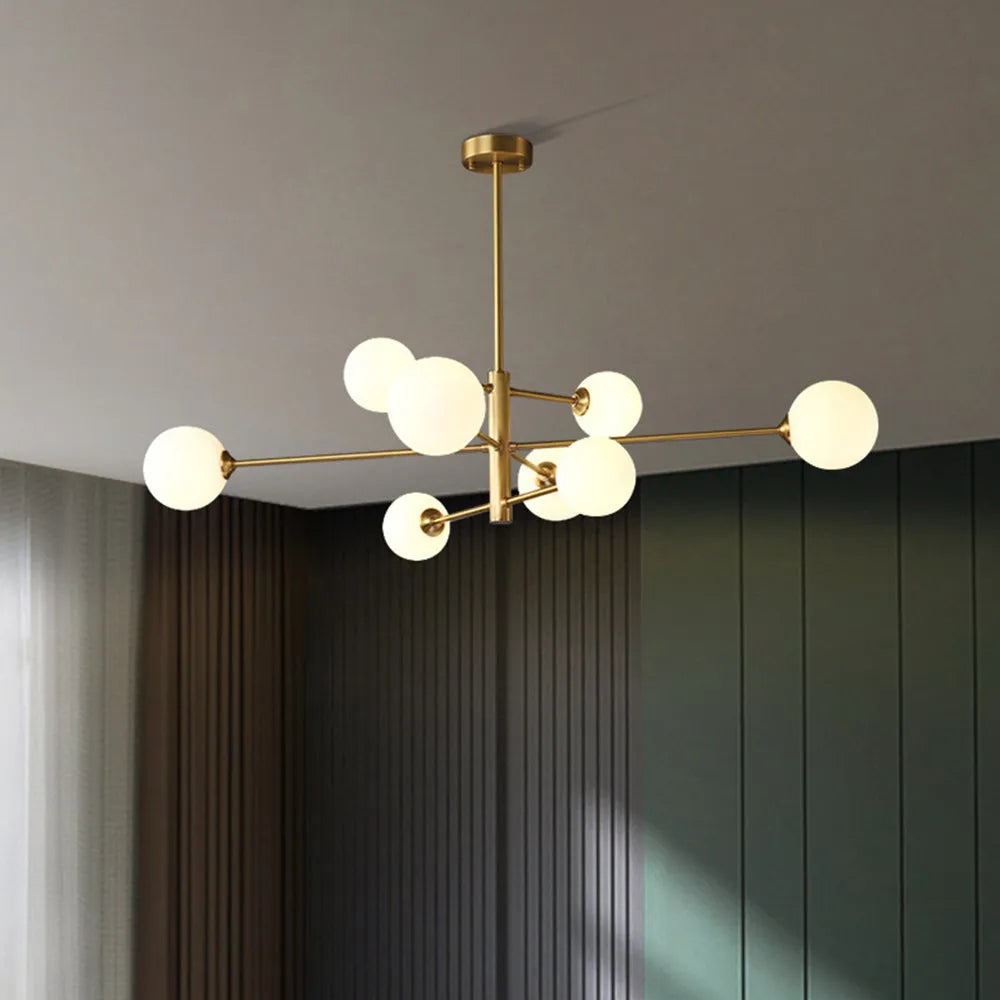 Pendant Light in Modern Copper and Black Glass Shade