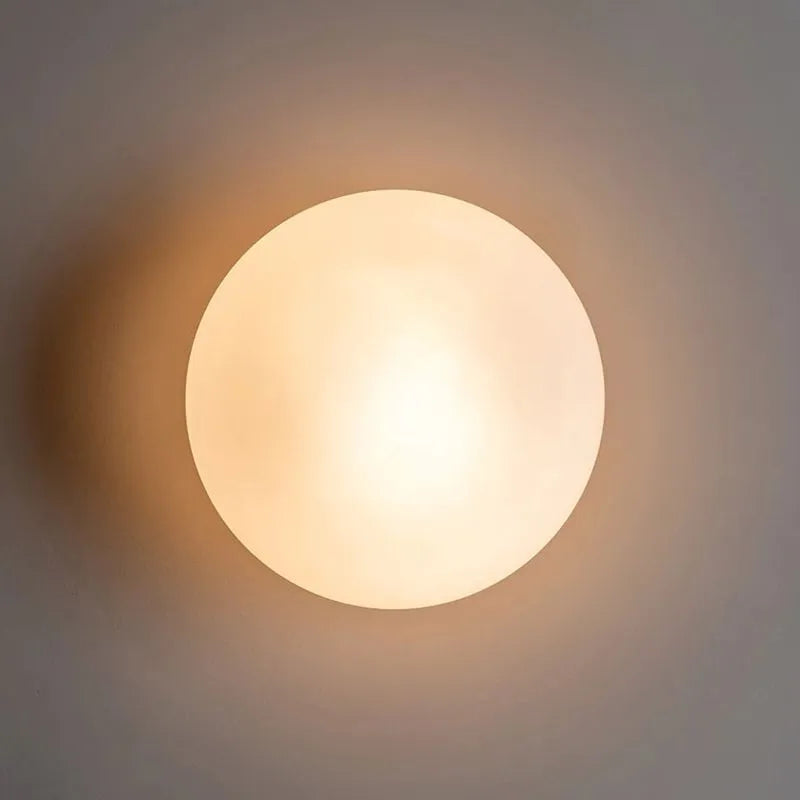 Warm White Glass Metal Dimmable LED Globe Shape Vanity Wall Light