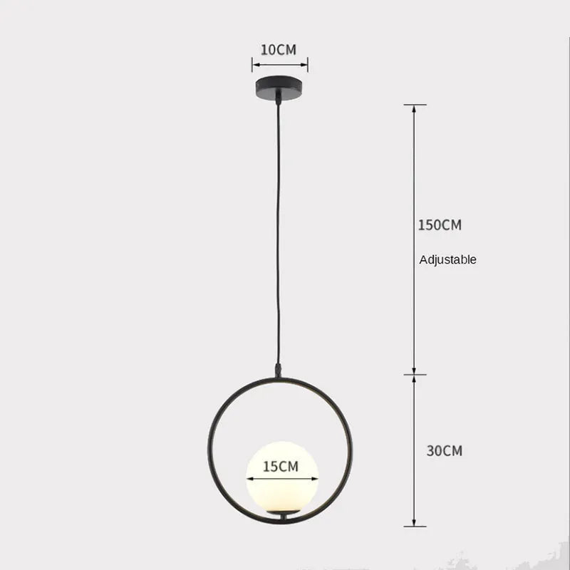 Glass And Metal Globe Pendant Light For Ambience Arisha