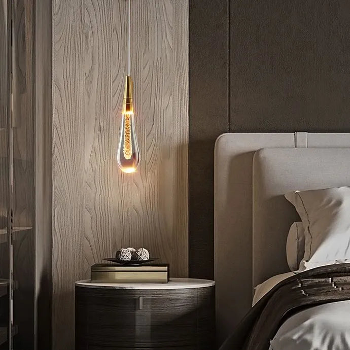 Black And Gold Water Drop Wall Light With Three Colour Settings