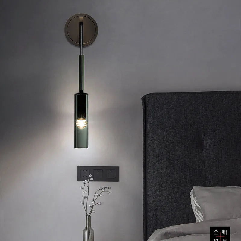 Warm Glow Pendant Wall Light With Premium Black Glass