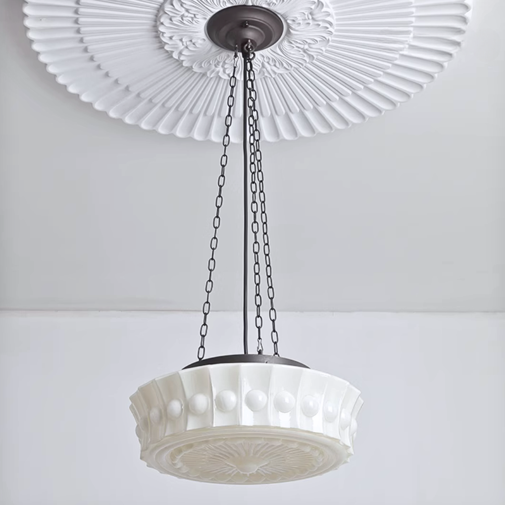 Warm Glow Vintage French Country Dome Pendant Light