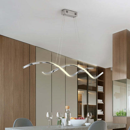 Premium Chrome Gold Finish Arisha Modern Wavy Pendant Light