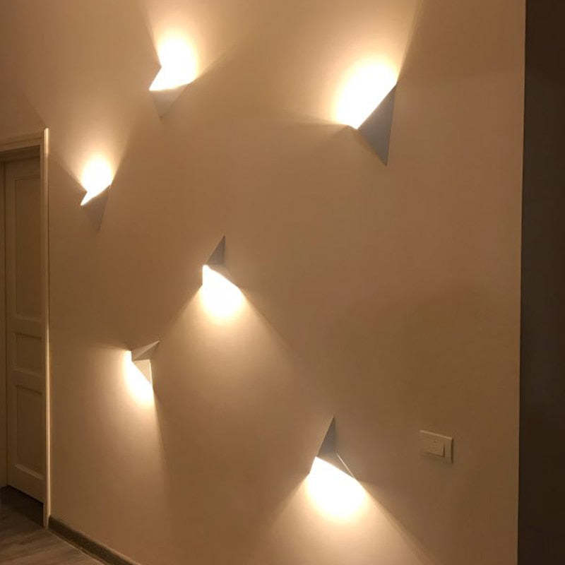 Modern Lighting For Bedroom Triangular Metal LED Wall Lamp