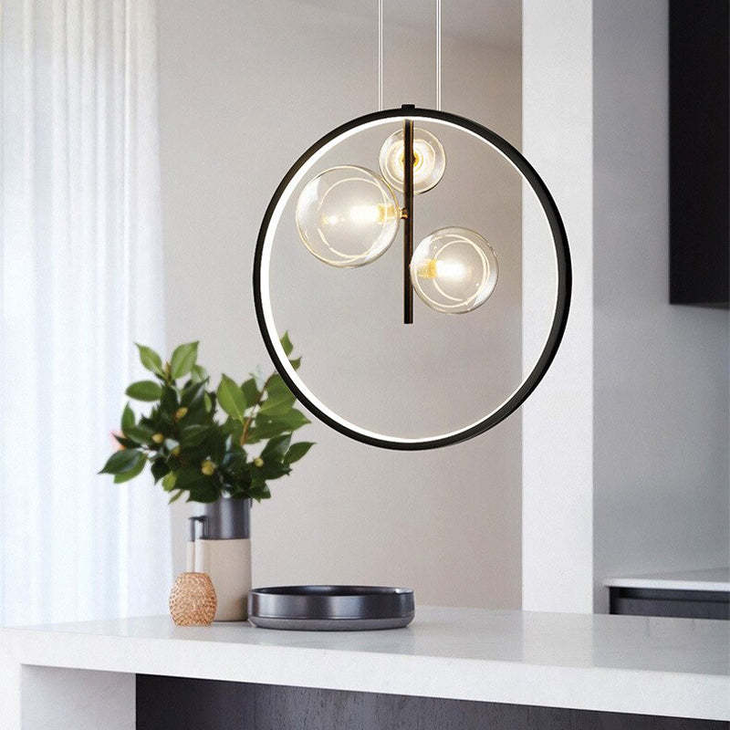 Energy Efficient LED Glass Orb Pendant Light For Dining