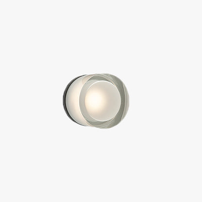 Outdoor Wall Light With Transparent Shade Black Metal Drum