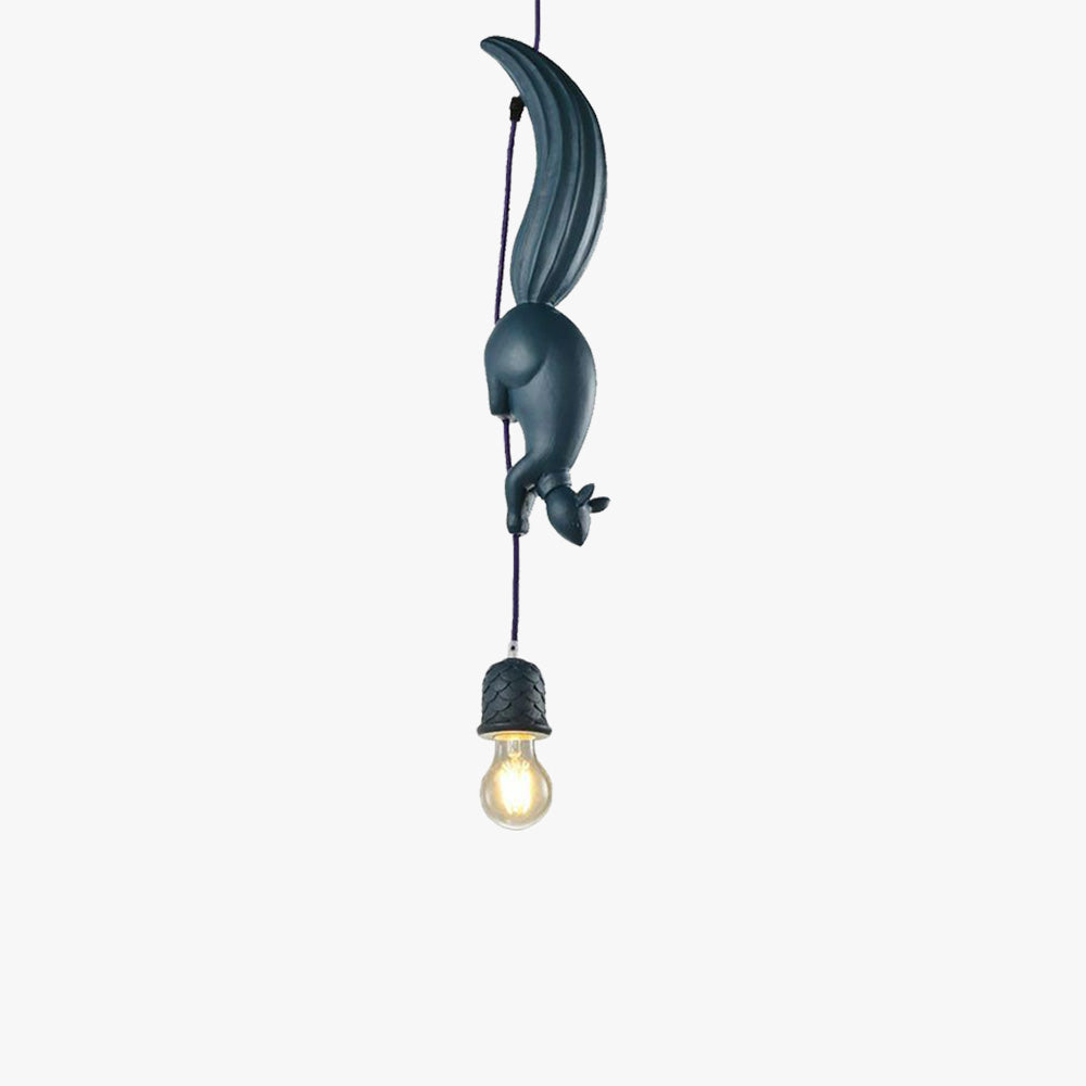 Resin Squirrel Pinecone Pendant Light For Dining Ambiance