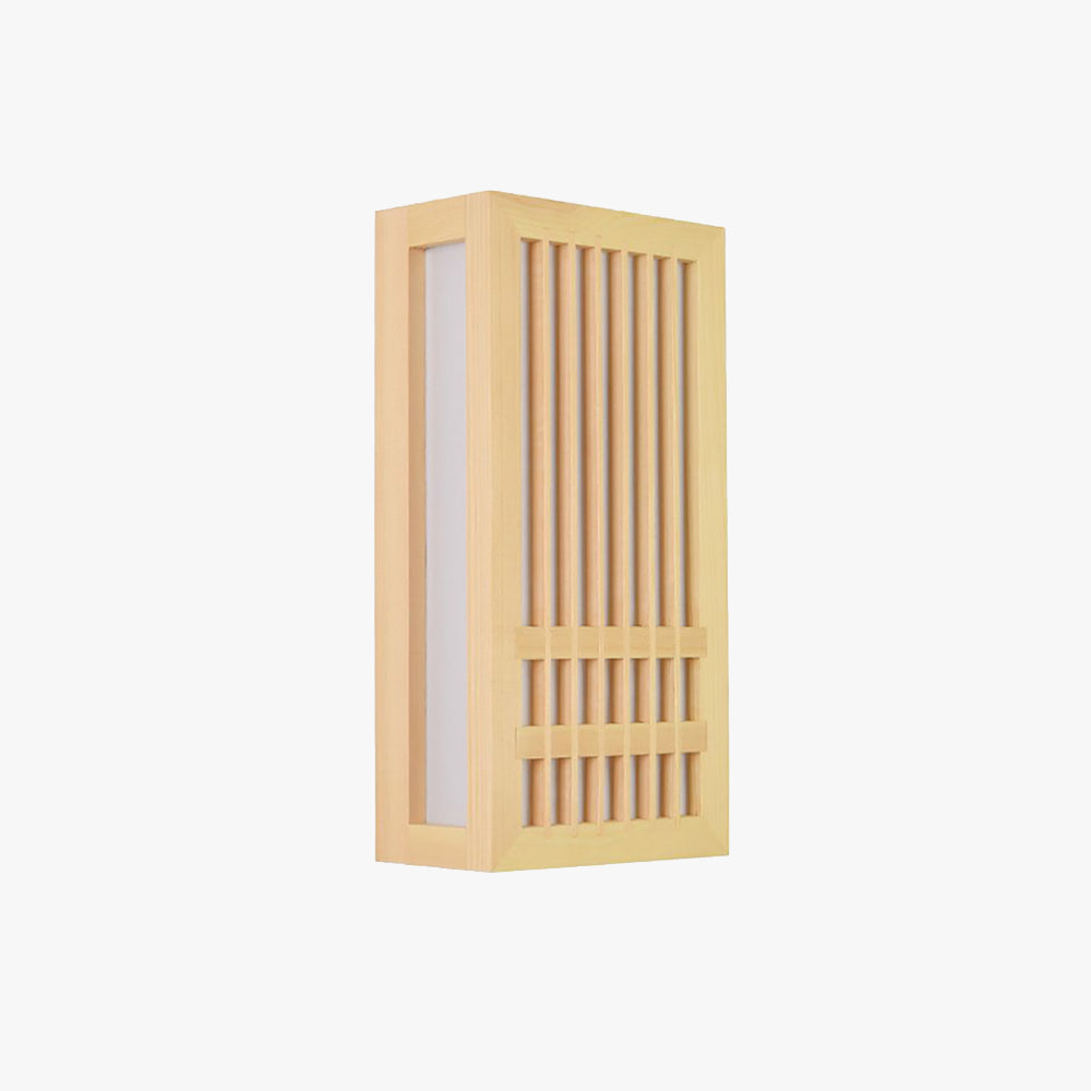 Rectangular Rustic Wood Bedroom Light Havenwood Wall Lamp