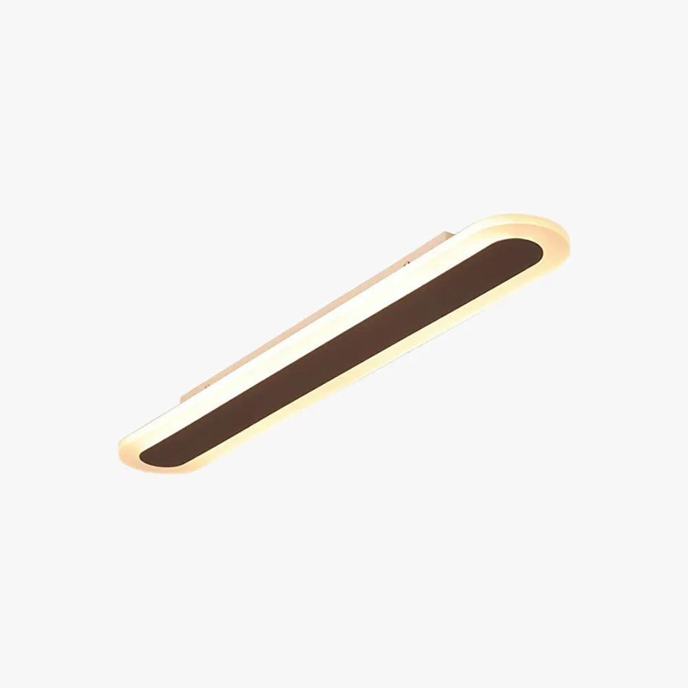 Minimalist Oval LED Flush Mount Ceiling Light With Coffee And White Finish