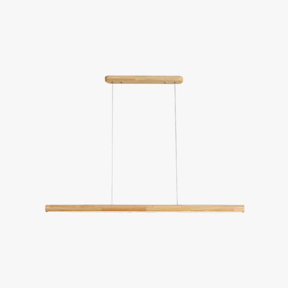 Warm LED Glow Scandinavian Wood Linear Pendant Light