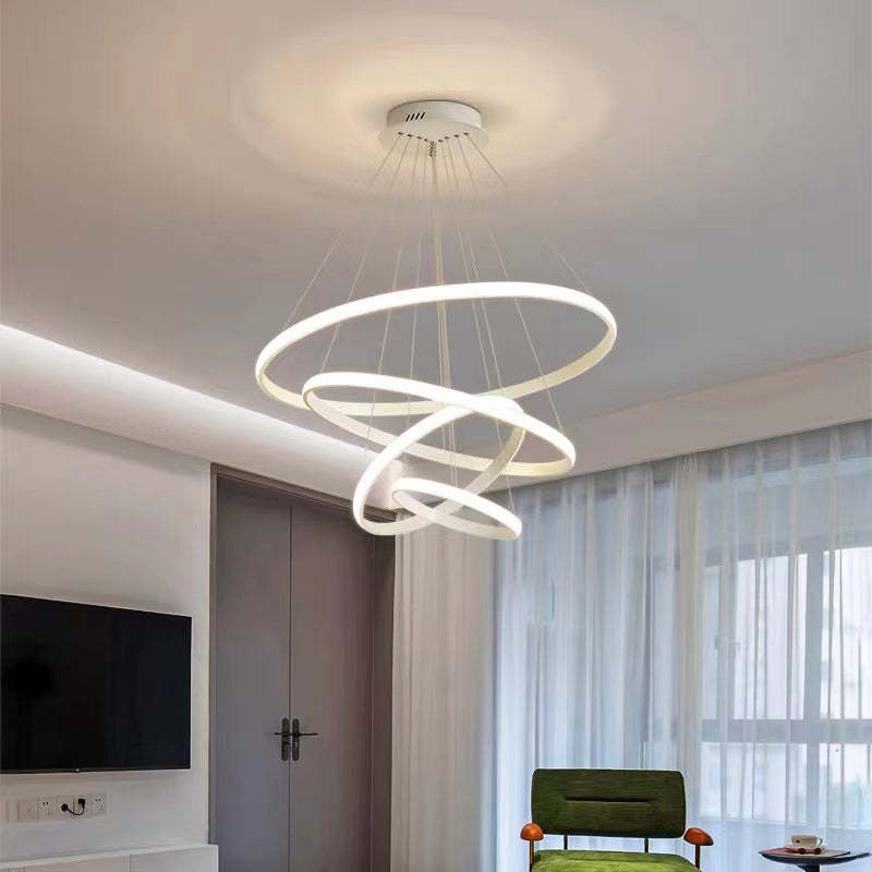 Adjustable Rings Dimmable Ring Pendant Light