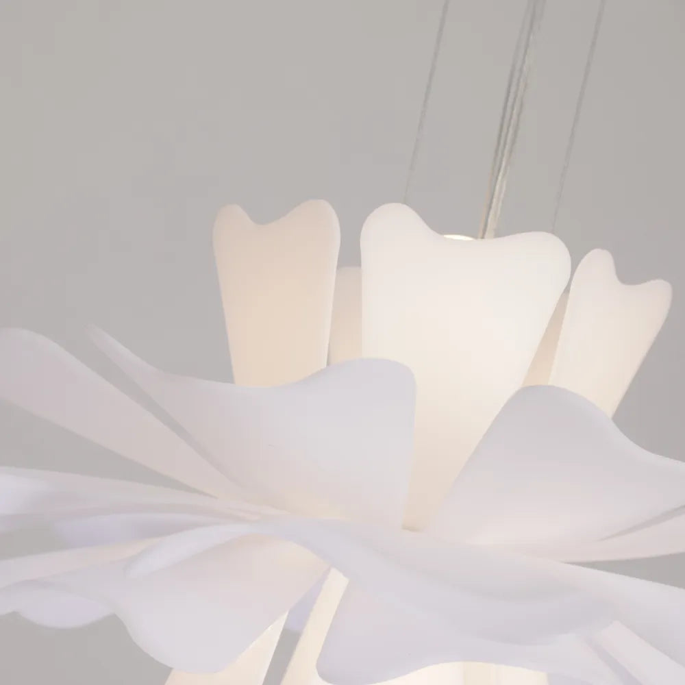 Warm White Glow Pendant Elegant Floral Light With