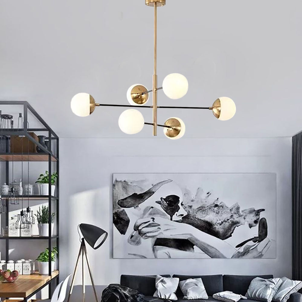 Warm Glow Gold Finish Nordic Globe Pendant Light