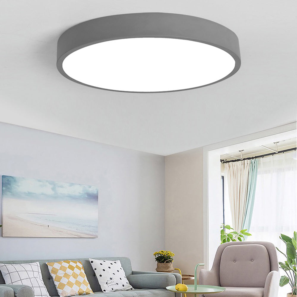 Multicolour Shade Round Aurora Flush Ceiling Light For Bedroom