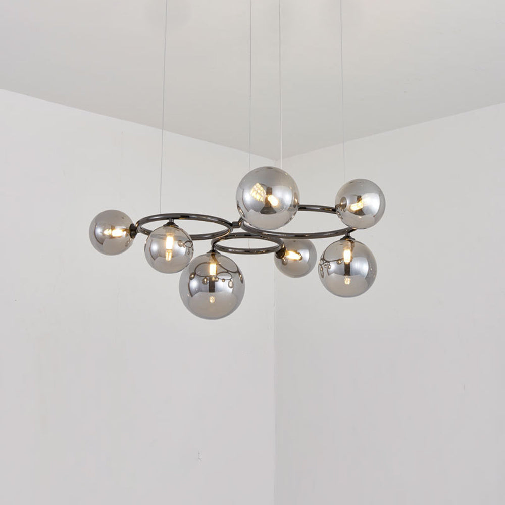Modern Wave Pendant Light In Metal And Glass Durable