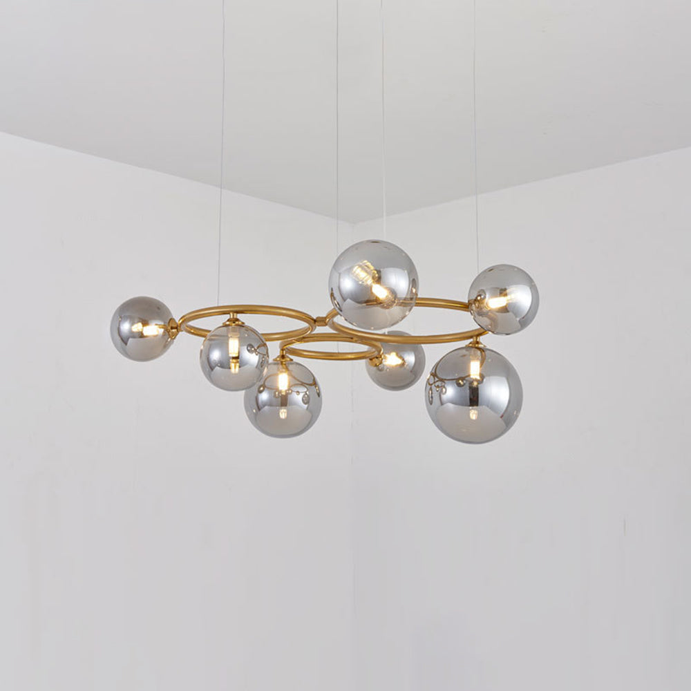 Modern Wave Pendant Light In Metal And Glass Durable
