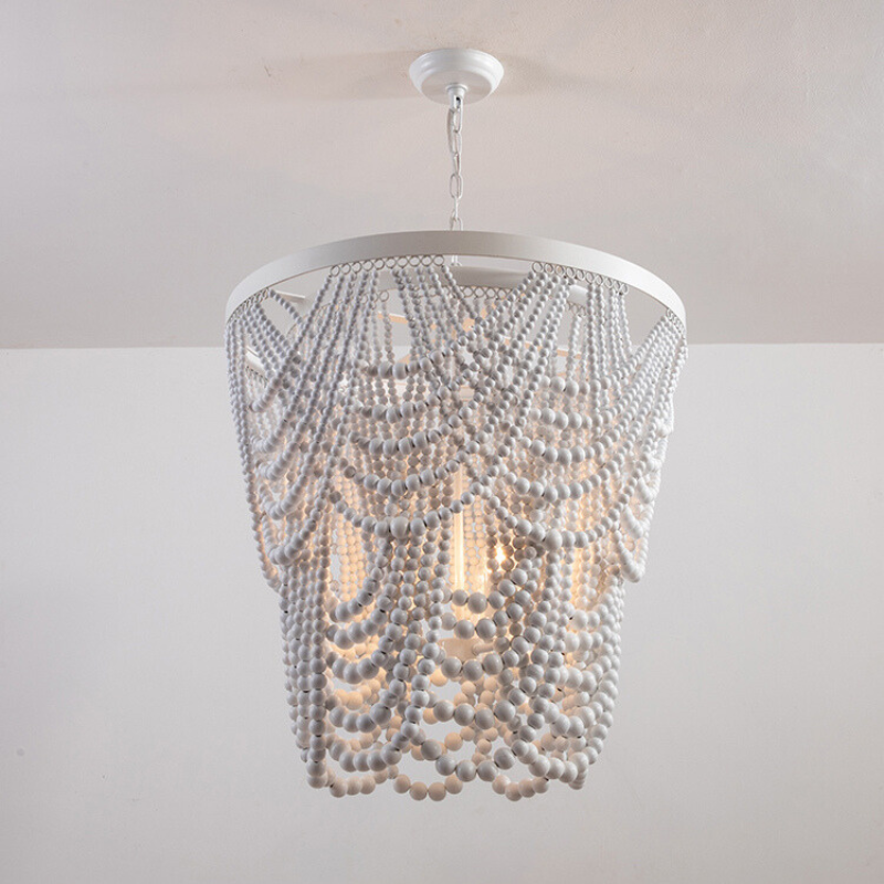 Subtle LED Glow Pendant Light With Boho Wood and Metal
