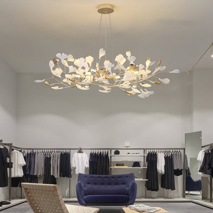 Pendant Light With Warm Illumination Ginkgo Leaf