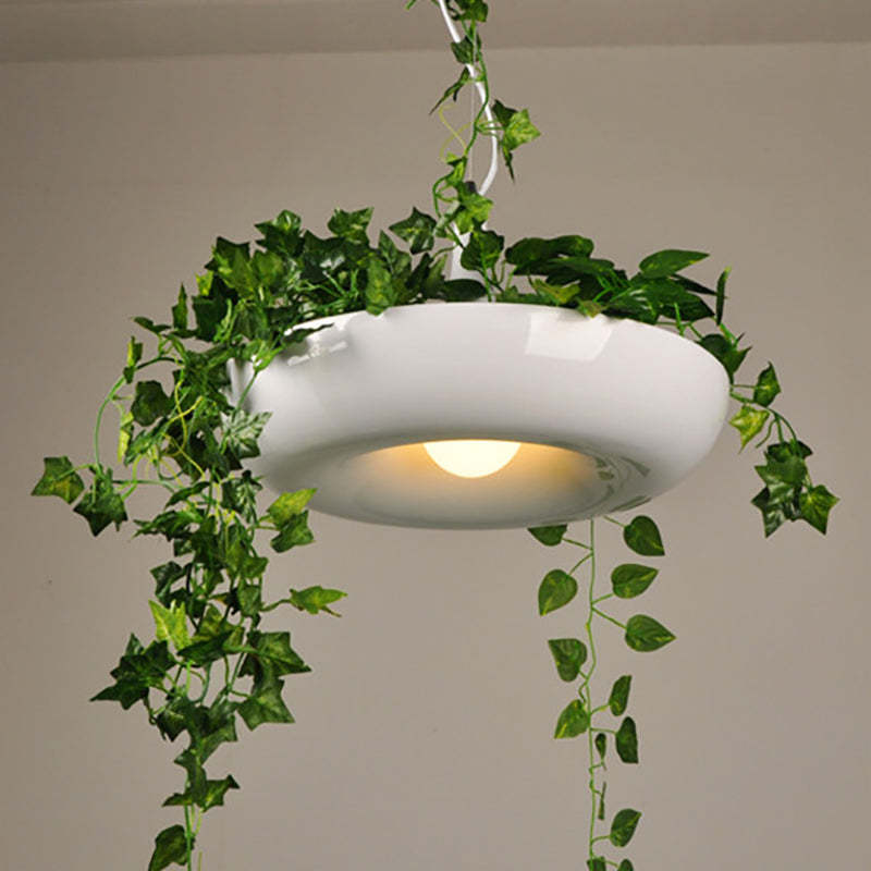 Warm Glow Lacquered Metal Round Pendant Light
