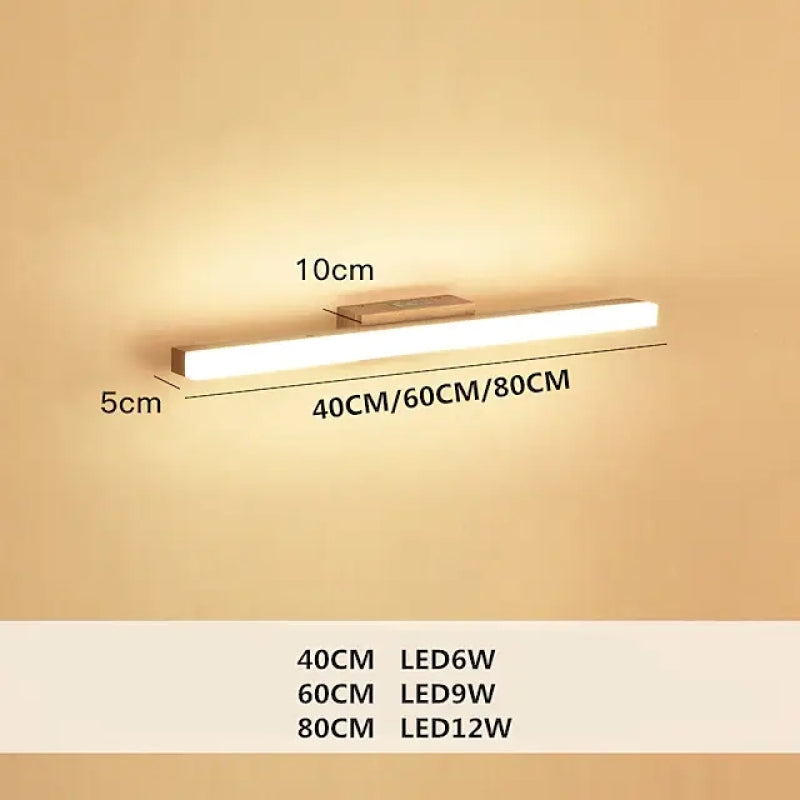 Linear Wall Light Minimalist Walnut Wood