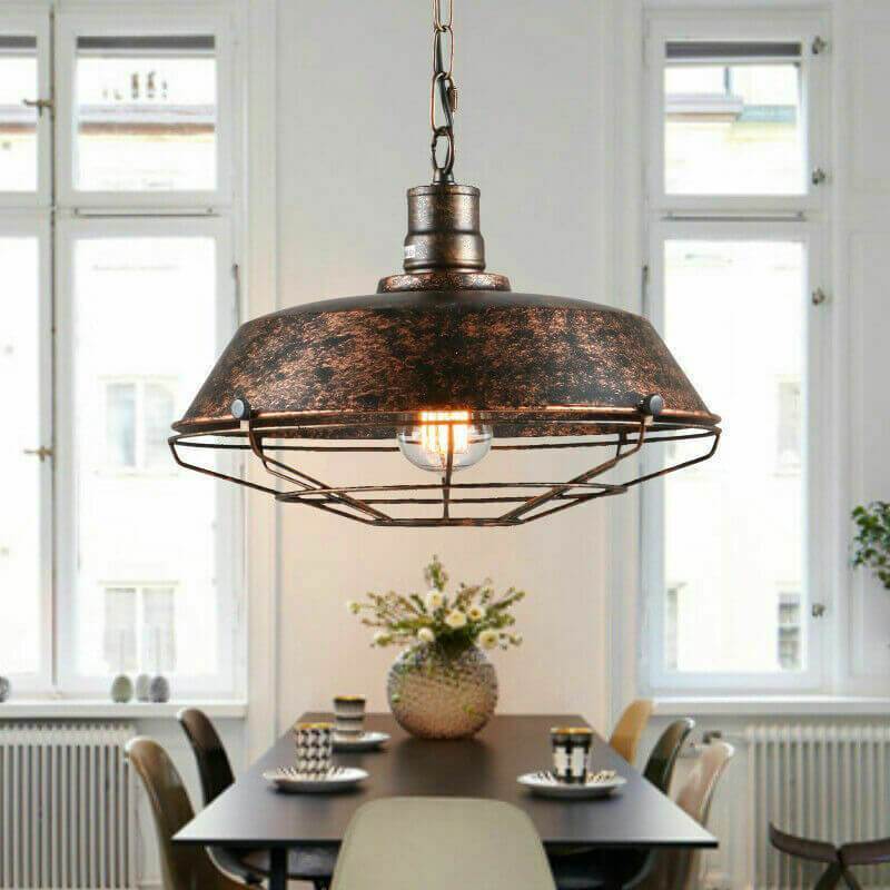 Rustic Black Industrial Pendant Light for Indoor and Outdoor